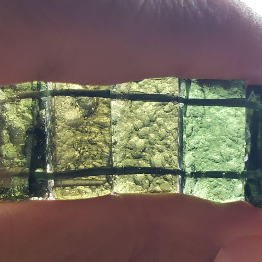 天然 モルダバイト 48.82g【鑑別書付き】 ブレスレット バングル