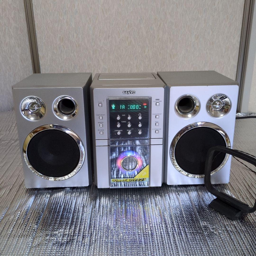 SANYO ミニコンポ シルバー CDプレーヤー - メルカリ