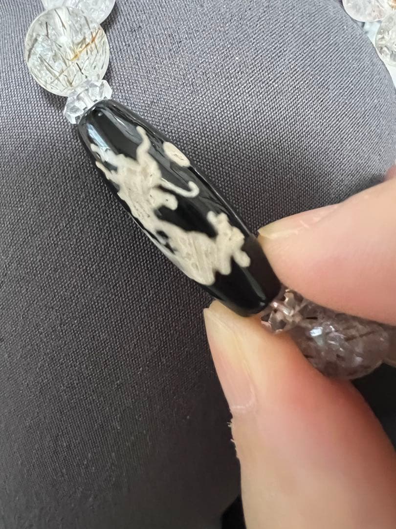 未使用希少 五爪龍眼天珠カット水晶オレンジルチルクォーツ天珠 - メルカリ