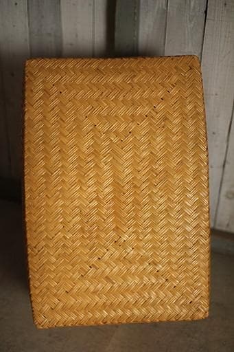 状態良く形の綺麗な古い竹編みの収納かご 行李 竹籠 篭