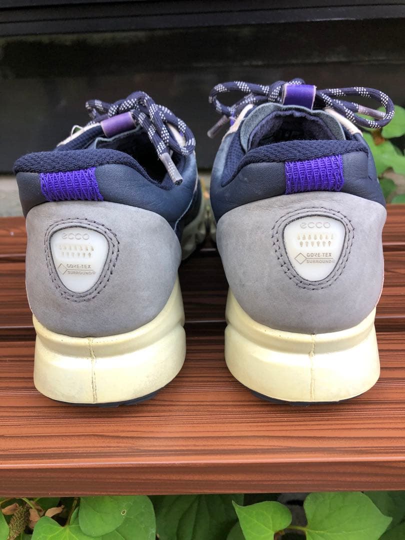 367番ECCO スポーツシューズ ネイビー/グレー/パープル38 24.0cm