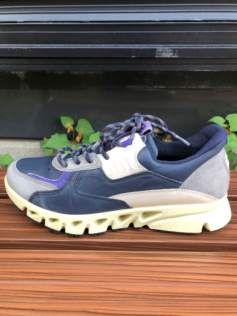 367番ECCO スポーツシューズ ネイビー/グレー/パープル38 24.0cm