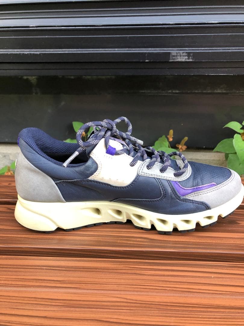 367番ECCO スポーツシューズ ネイビー/グレー/パープル38 24.0cm