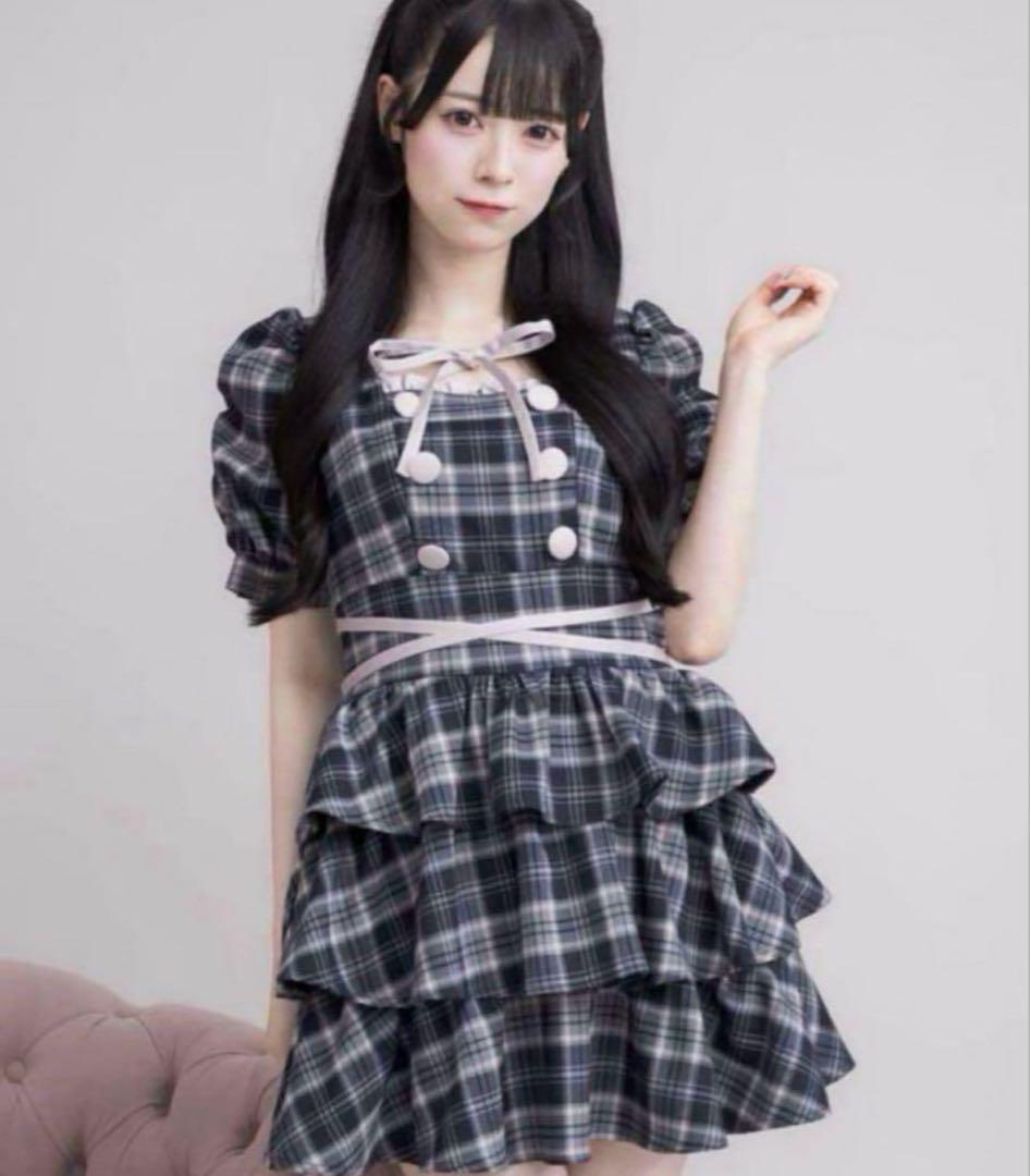 pium ピウム クロスベルト半袖ティアードミニワンピース ネイビー クロスベルト半袖ティアードミニワンピース – pium