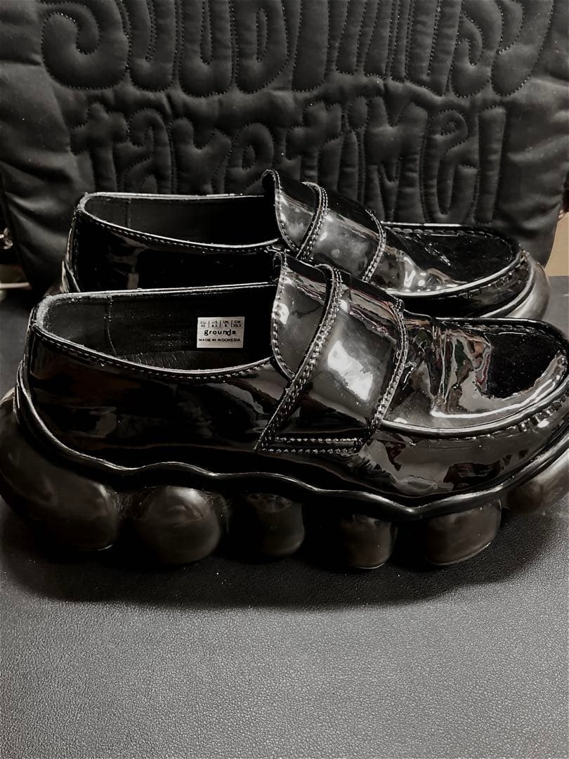 grounds 黒 ローファー JEWELRY LOAFER 25.5cm