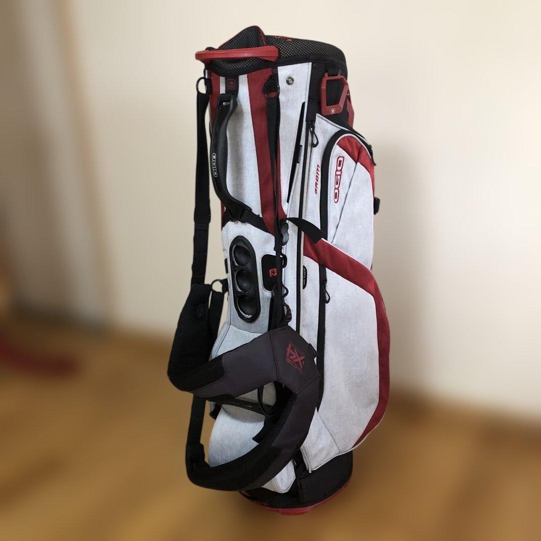 OGIO キャディバッグ ホワイト/レッド アイアンカバー付き！｜軽量