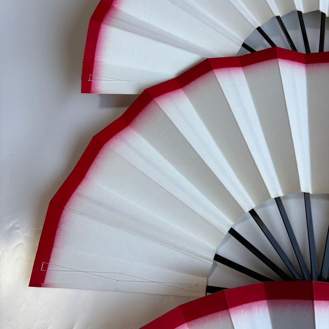 727)舞扇 6本セット 白 赤 稲 詩吟 舞踊 扇子 - メルカリ