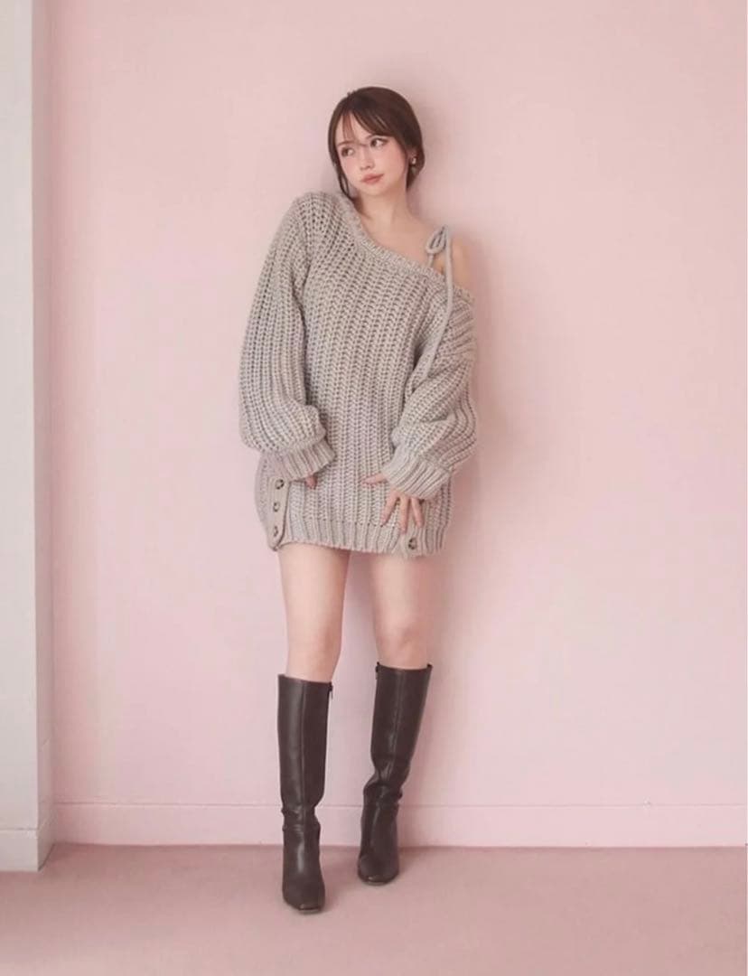 アンドマリー andmary ミアリボンニットミニドレス