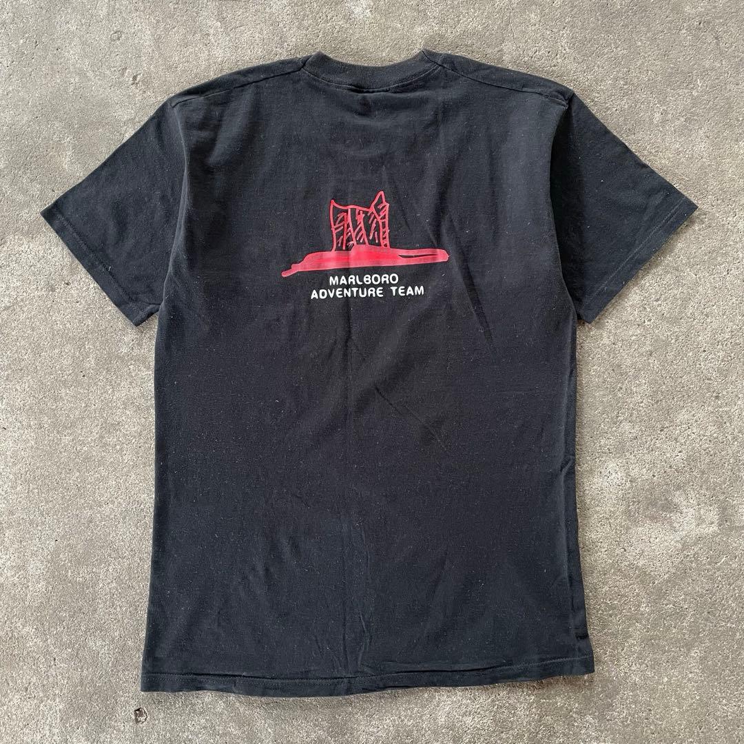 90s USA製 マルボロ タバコ 銘柄 企業 Tシャツ ロゴプリント 古着