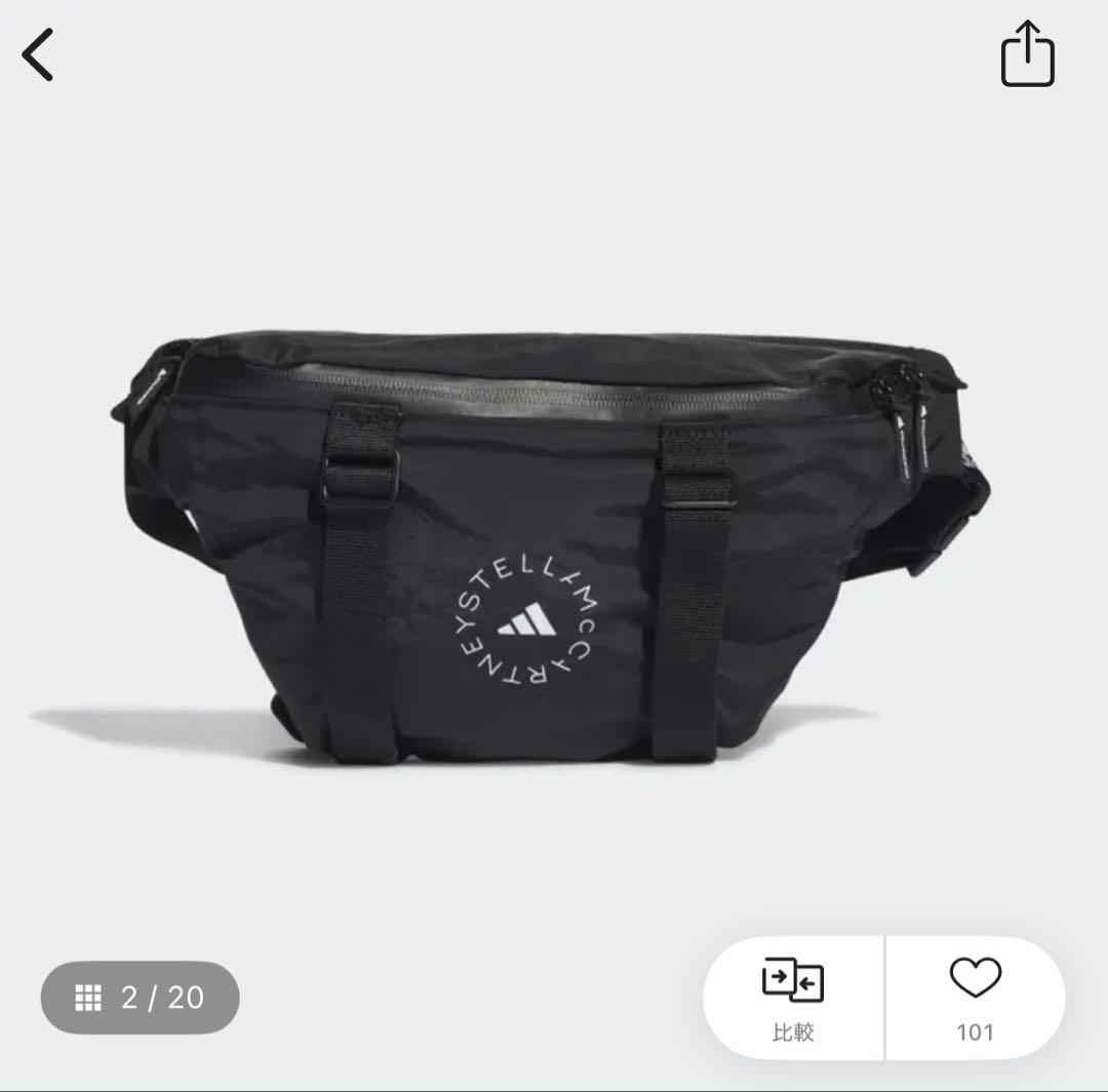 ち*ぃ様 adidas by Stella McCartneyロゴ バム バッグ 人気 adidas by Stella McCartney 2way クロスボディ バムバッグ