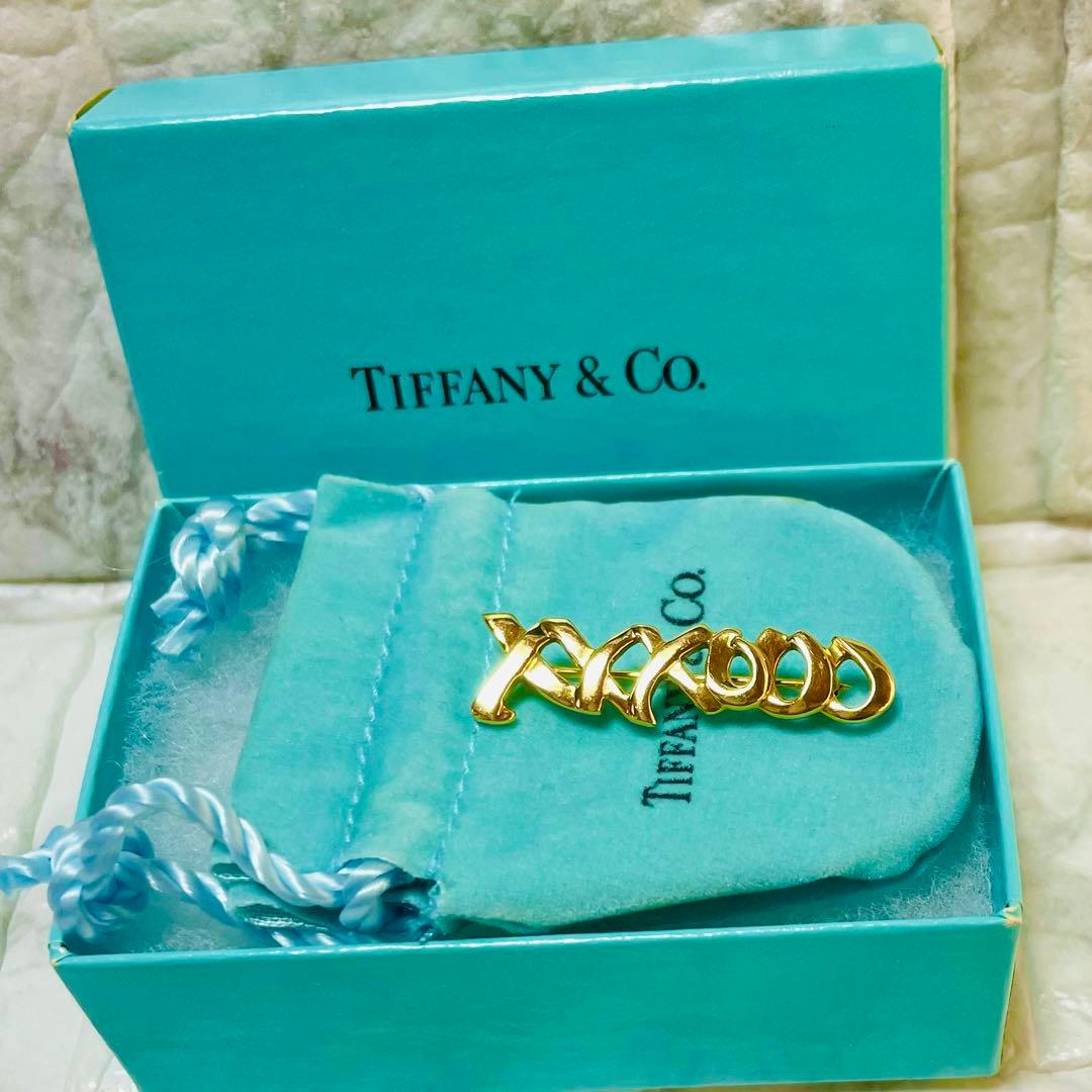 美品 ティファニー パロマ・ピカソ キスハグ ブローチ 18金 4.18g
