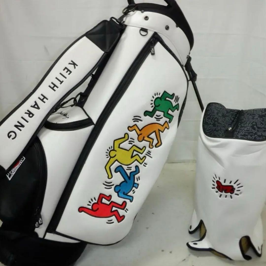 Keith Haring★キースへリング★完売品★9.0型★軽量★美品★スタンド キースヘリング KHCB-08 スタンド キャディバッグ 5Figs 9型 【Keith