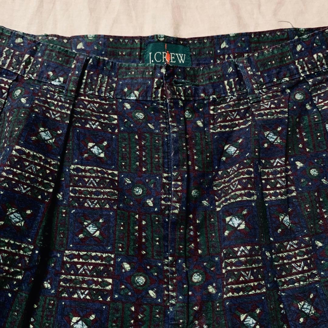 90s j.crew 巨人タグ 2タック ショーツ 総柄 vintage L10831742