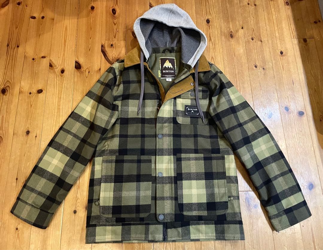 Burton チェック柄ジャケットとスノーボードパンツセット グローブ付き