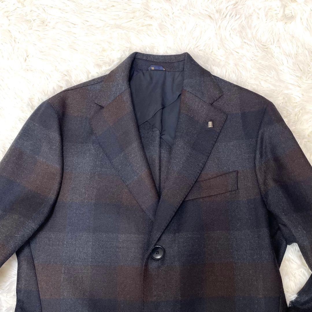 美品 LATORRE URBANJ 伊製 チェックウール チェスターコート