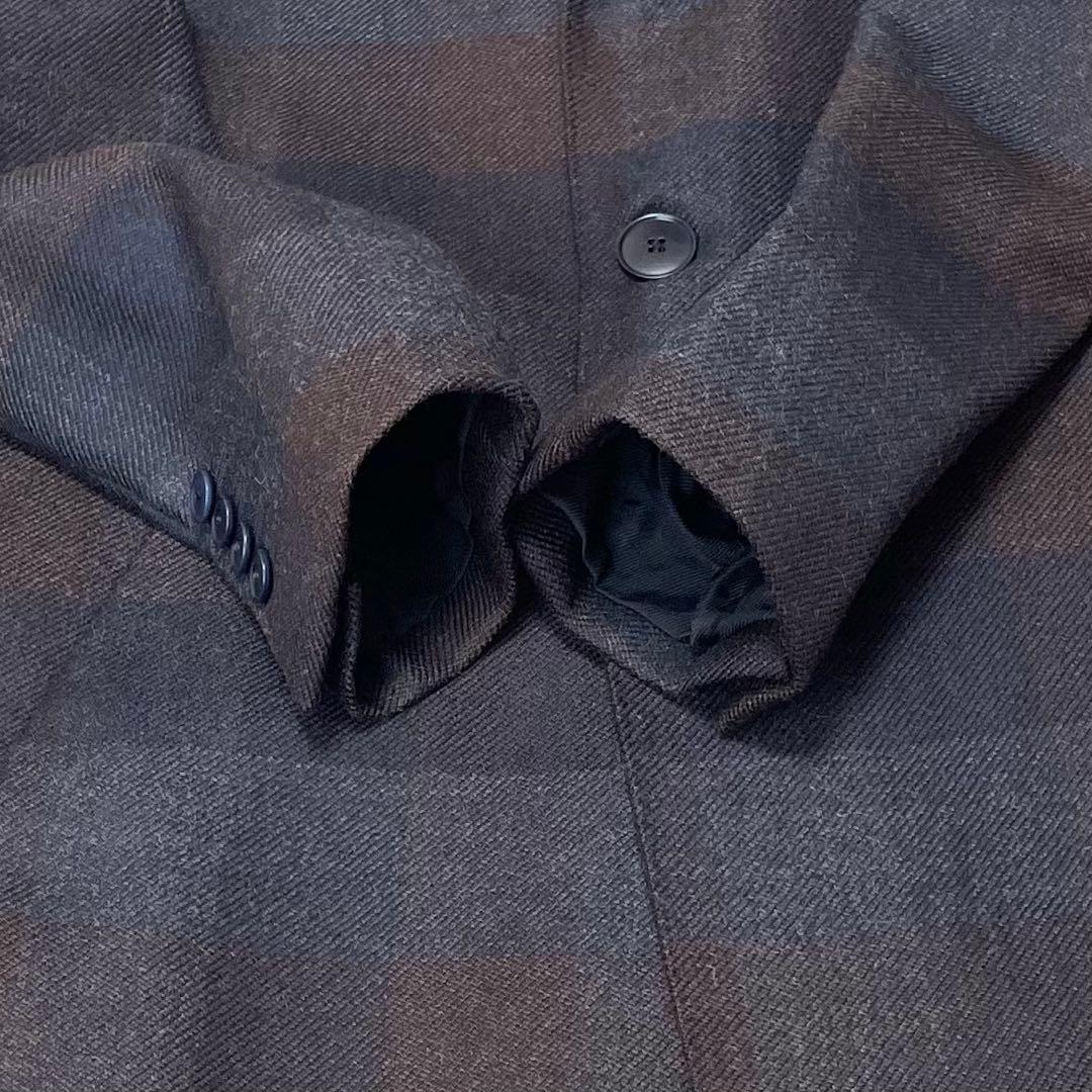 美品 LATORRE URBANJ 伊製 チェックウール チェスターコート 48 LATORRE