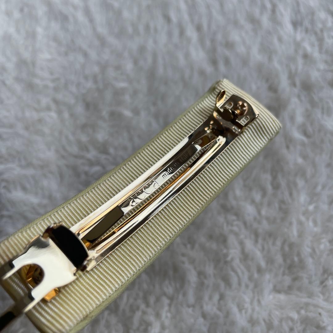 ACCA 希少☆ イエロー パール バレッタ フラワー 黄色 花 A FADING