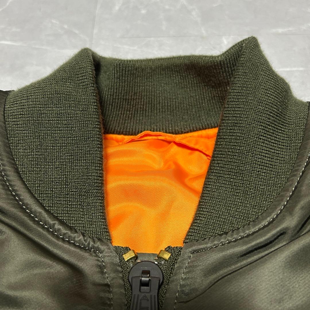 ALPHA】訳アリ美品 MA-1 フライトジャケット カーキ 赤タグ付き L