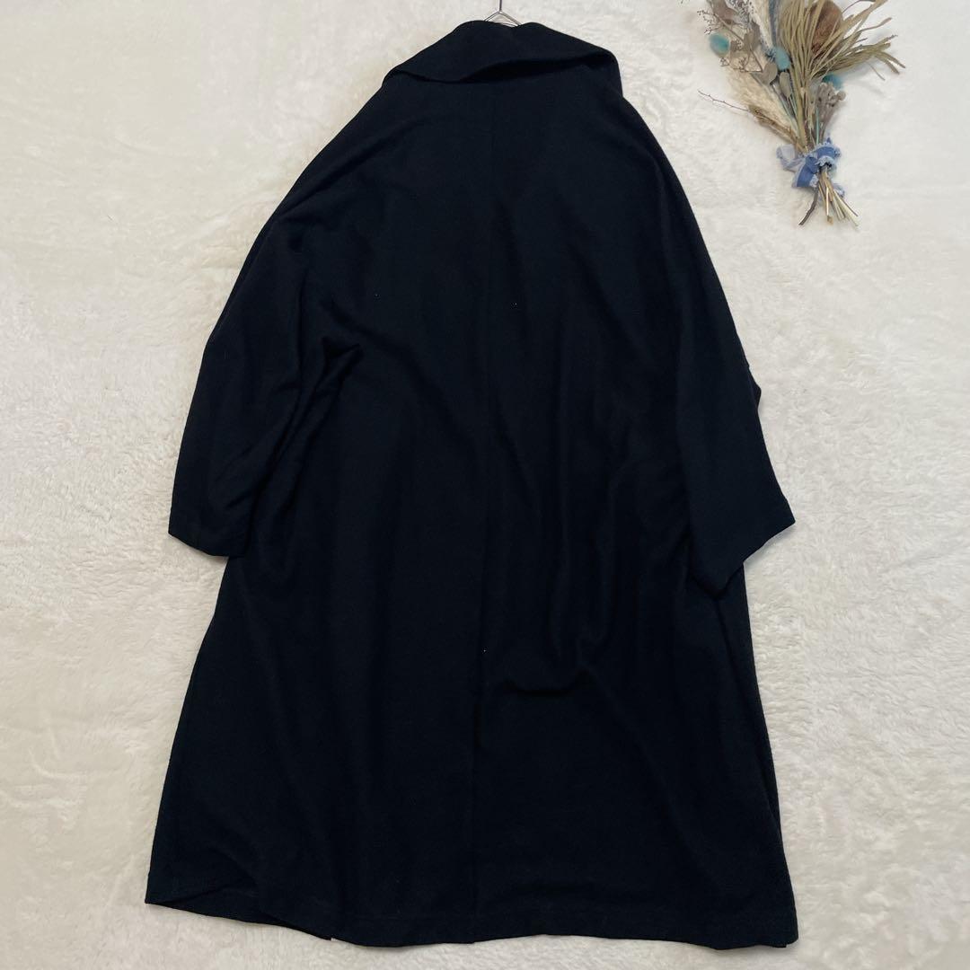 Y's ヨウジヤマモト 変形デザイン ロングコート ストール風襟 ブラック