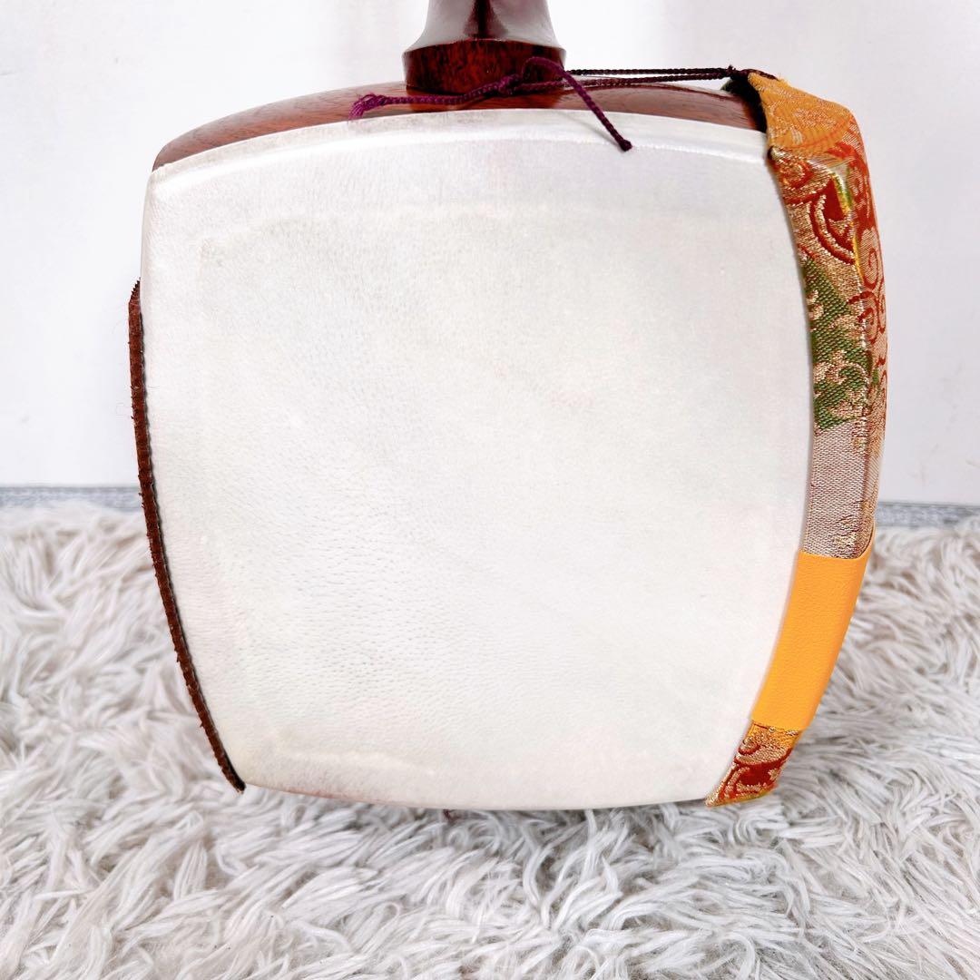 【希少】長唄三味線　細棹　花梨　正寸　丸打胴　本皮　皮破れなし　①