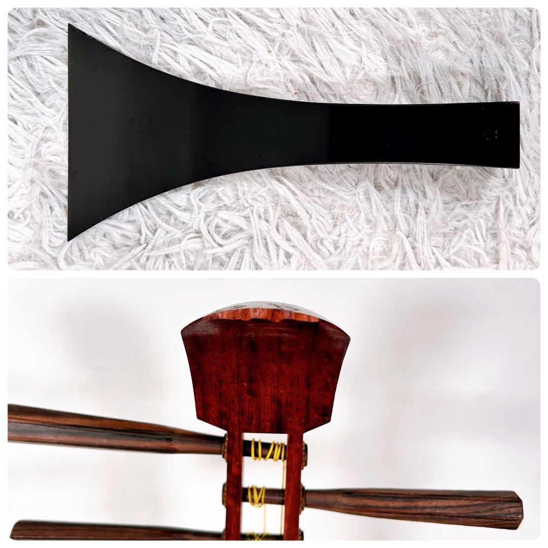 【希少】長唄三味線　細棹　花梨　正寸　丸打胴　本皮　皮破れなし　①