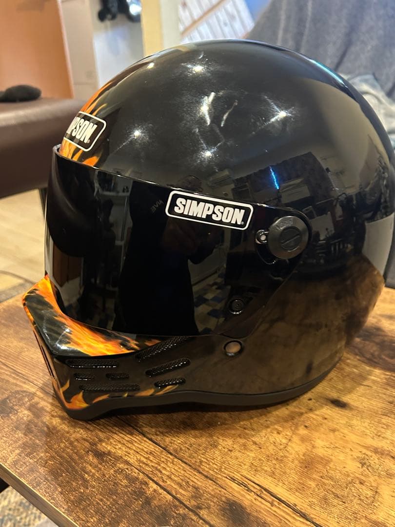 SIMSON フルフェイスヘルメット 炎デザインXL - メルカリ