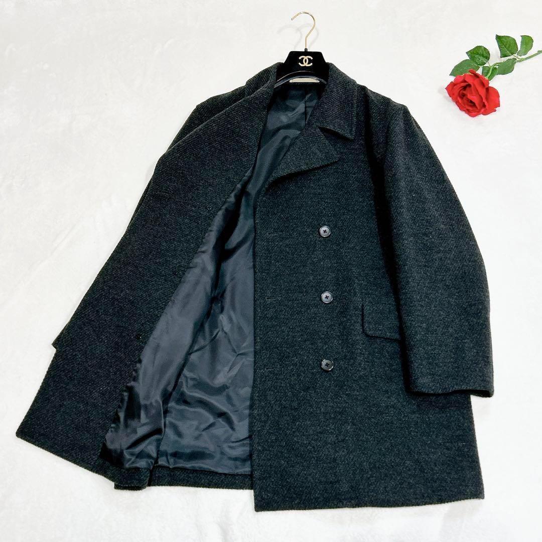 ほぼ未使用✨　23区　homme ダークグレー　ウール　モヘヤ　ヘリンボーン WEB限定商品】洗える ウールブレンドスーツ チャコールグレー