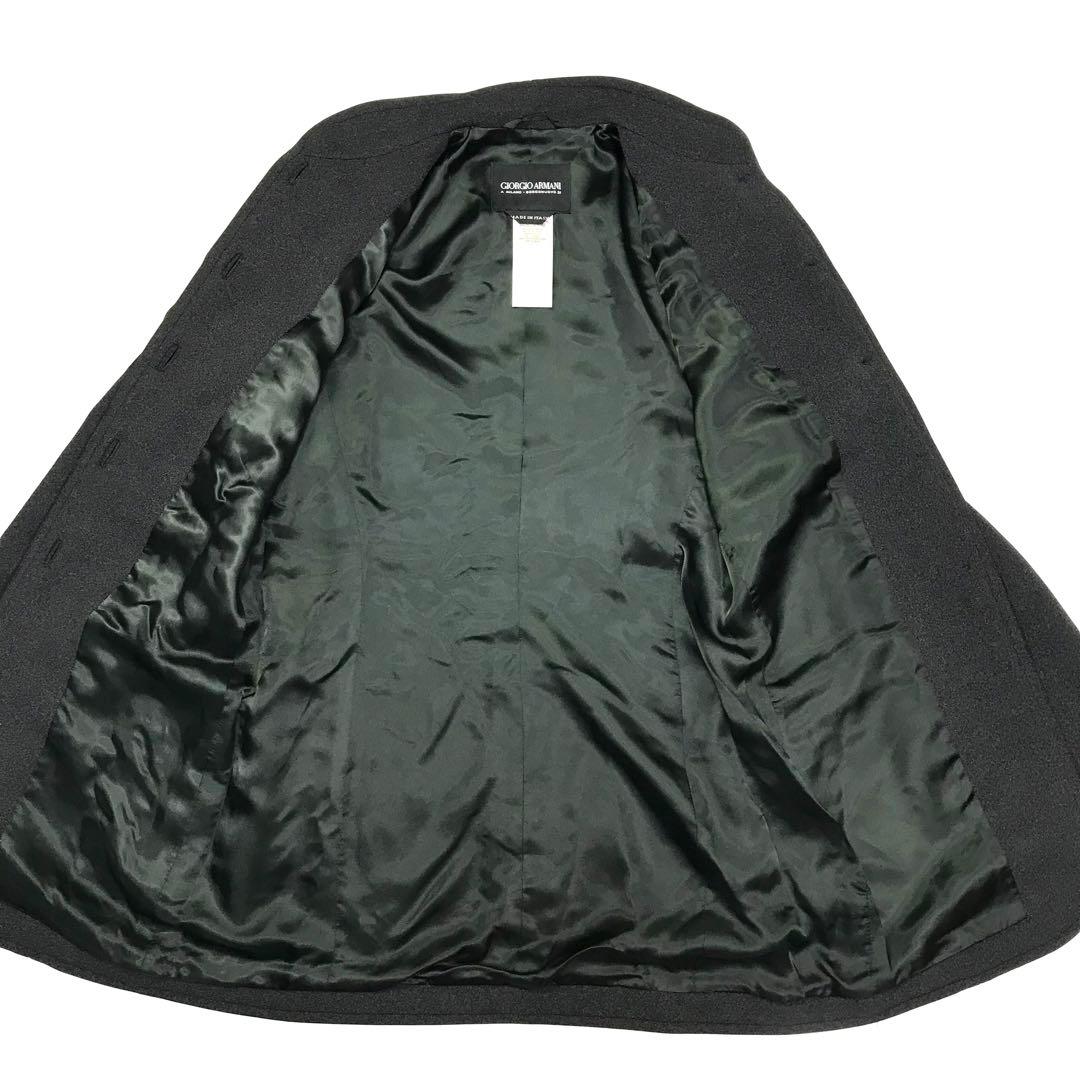 ジョルジオアルマーニ ステンカラーコート ブラック M ノーカラー