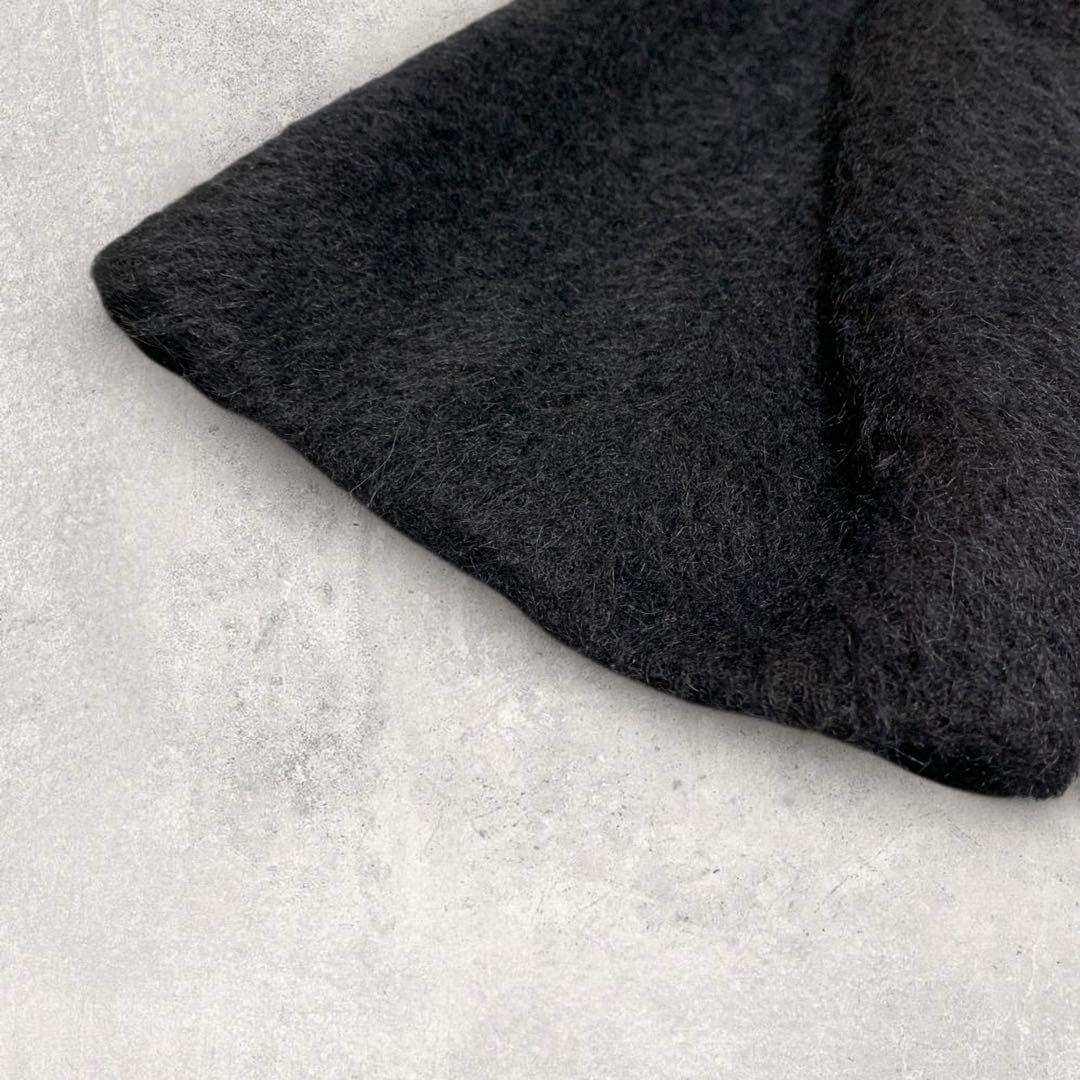 美品✨ イエーガー ウールコート アルパカ混 女優襟 ブラック ロング丈