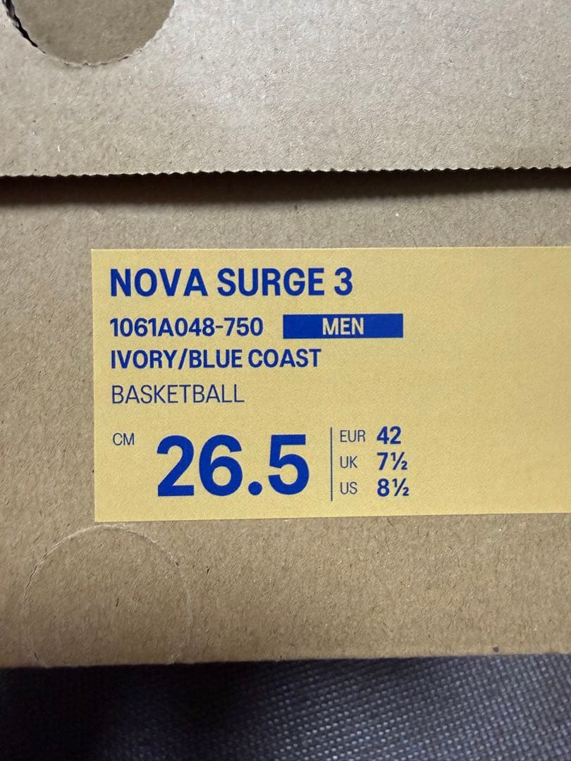ASICS NOVA SURGE 3 アイボリー/ブルーコースト 26.5cm