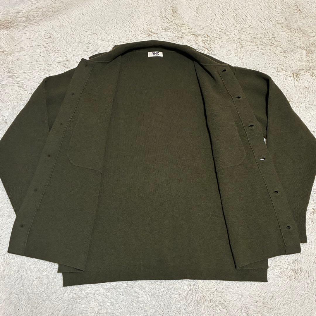RHC ロンハーマン ポロカラー ニット シャツカーディガン カーキ グリーン