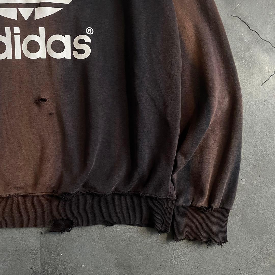 90's adidas “デサント”短丈“両面”フェード boro sweat