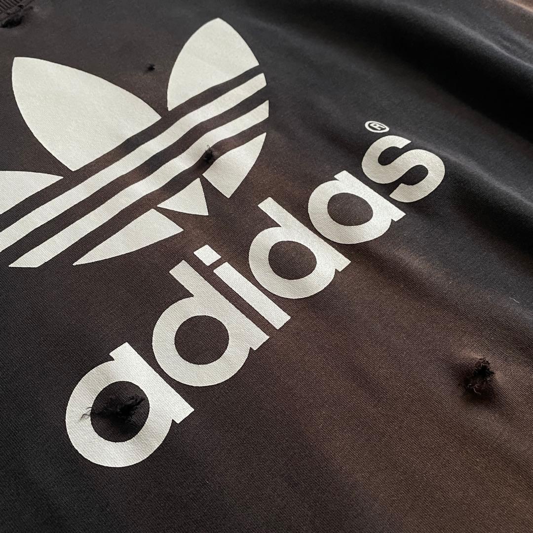 90's adidas “デサント”短丈“両面”フェード boro sweat