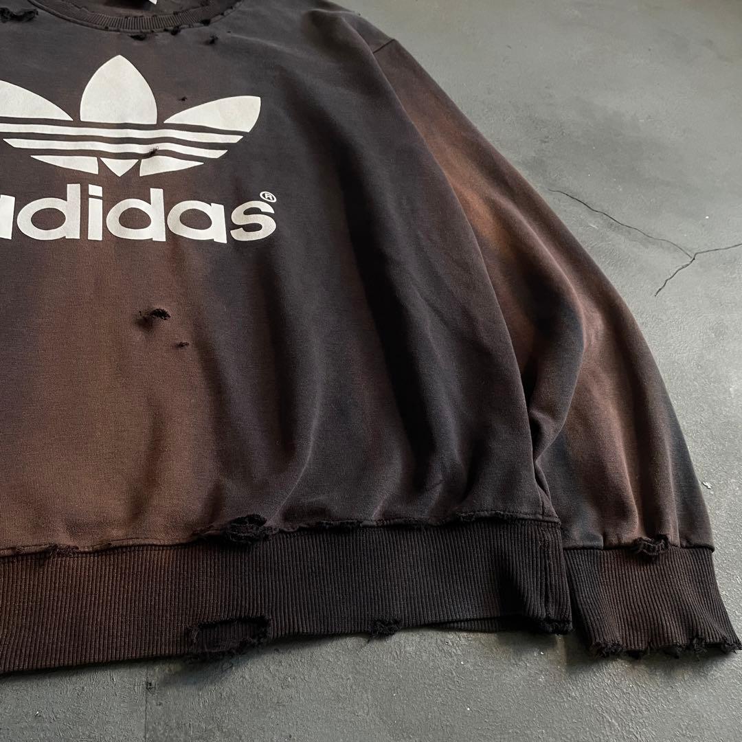 90's adidas “デサント”短丈“両面”フェード boro sweat