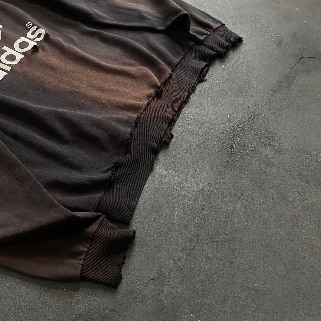 90's adidas “デサント”短丈“両面”フェード boro sweat