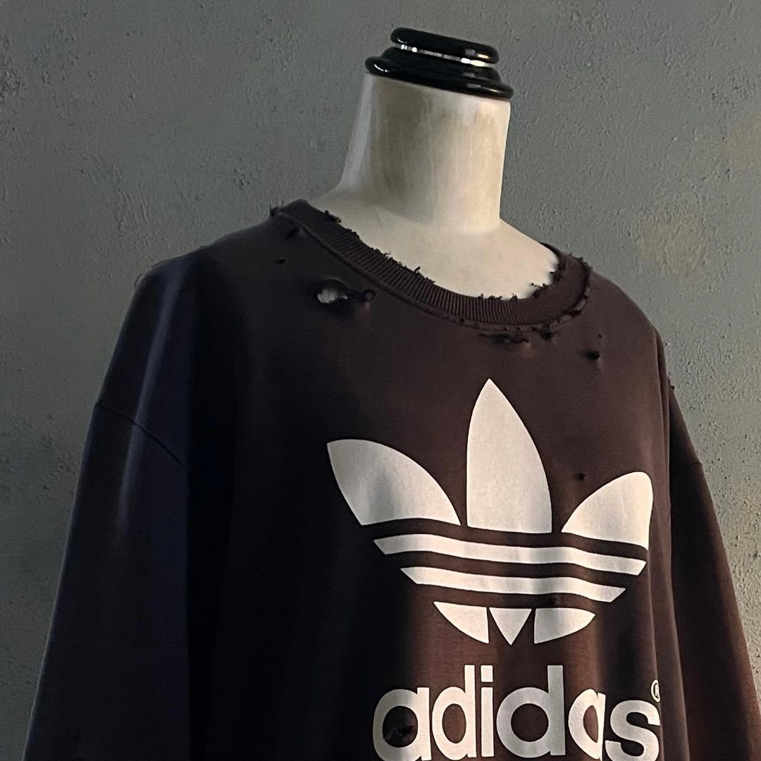 90's adidas “デサント”短丈“両面”フェード boro sweat