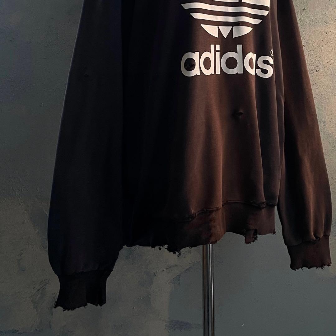 90's adidas “デサント”短丈“両面”フェード boro sweat
