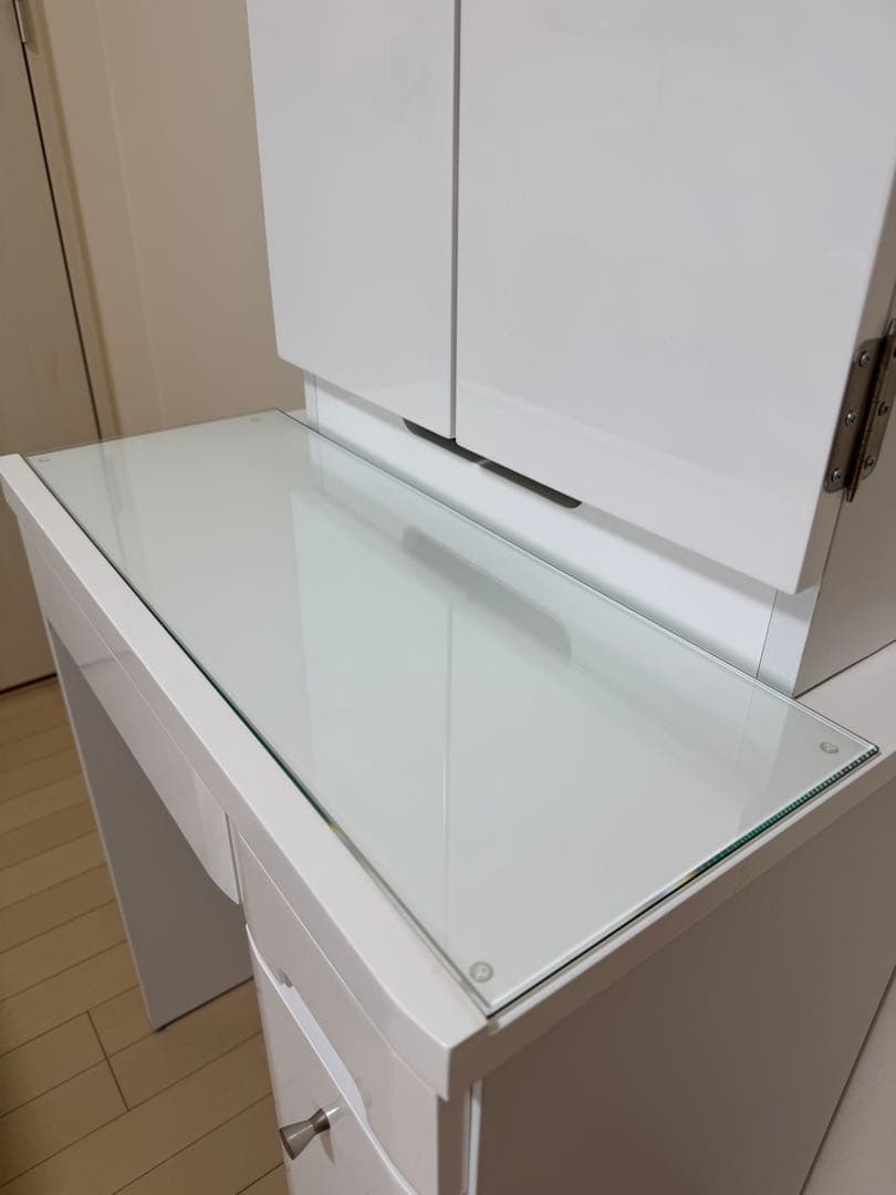 NITORI ホワイトドレッサー・鏡台 三面鏡 椅子別売り - メルカリ