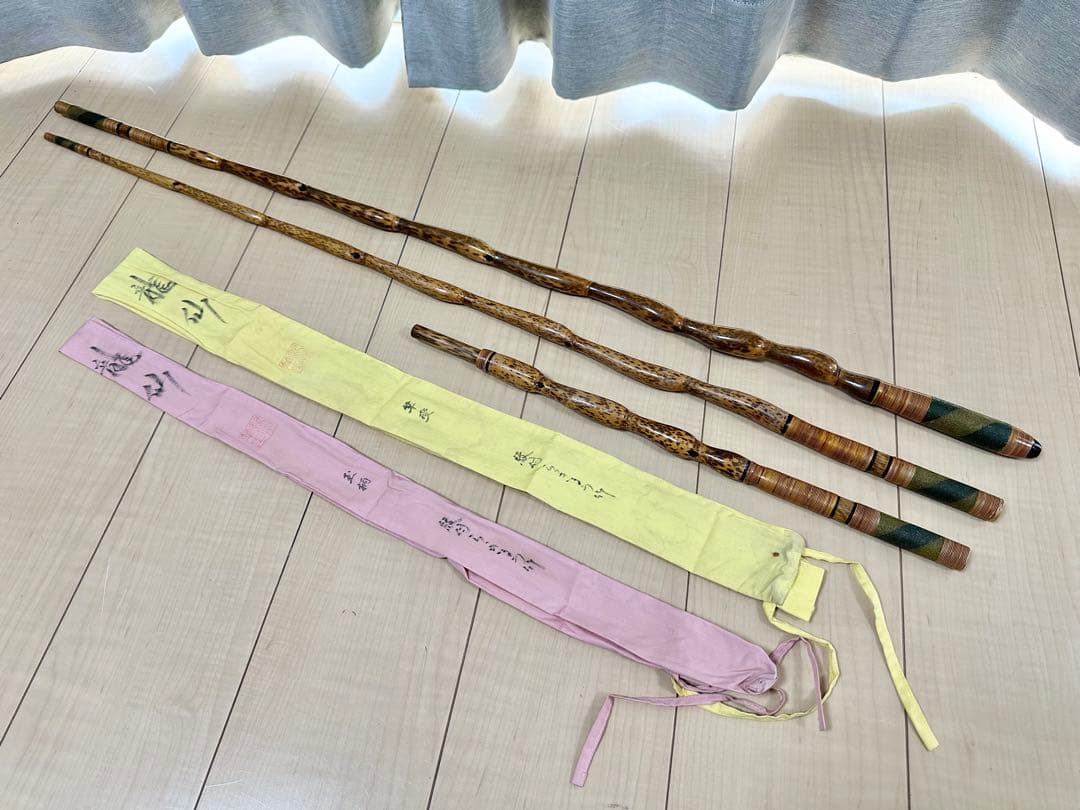 希少 へら釣り 龍仙 紋付竹 玉柄 竿受 セット　　0780 希少 へら釣り 龍仙 紋付竹 玉柄 竿受 セット 0780 希少 へら釣り