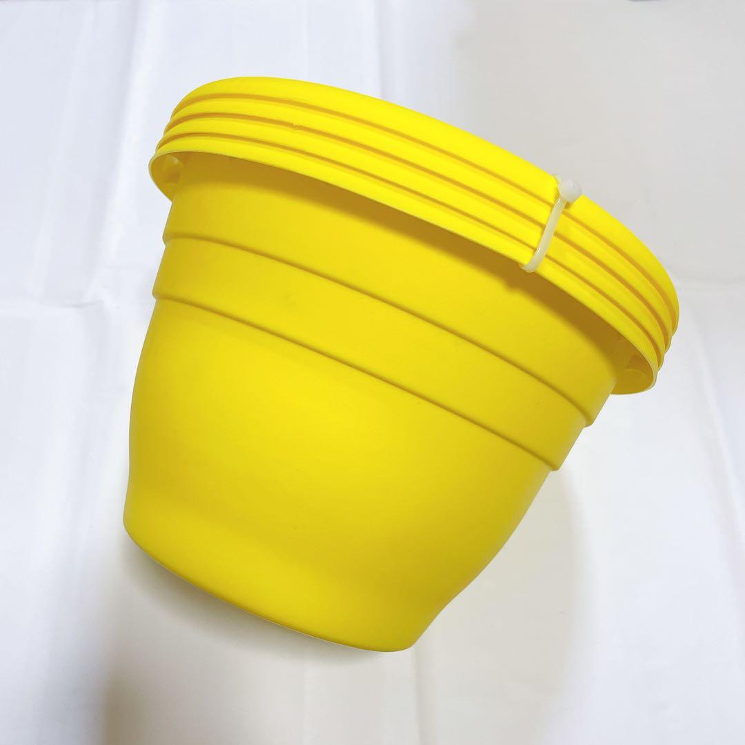 植木鉢 8号 4個セット 吊り下げ可能 ポット プランター 黄色 イエロー