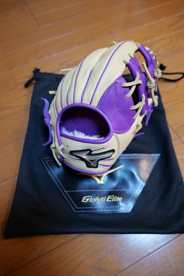 Global Elite 軟式グローブ 紫/ベージュグローバルエリート　サイズ9 軟式用【グローバルエリート】SELECT【内野手用／サイズ9】|1AJGR34403