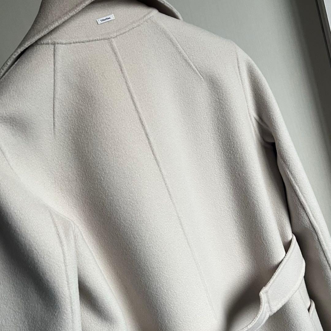 極綺麗❗️現行 クチートアマーノ 艶感◎ベルテッドコート エクリュ