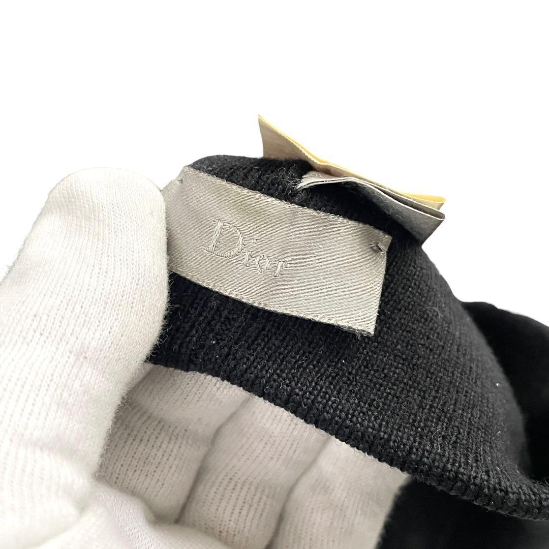 《超美品》ディオール ニット帽 Bee 刺繍 ハチ 蜂 ウール ブラック 黒