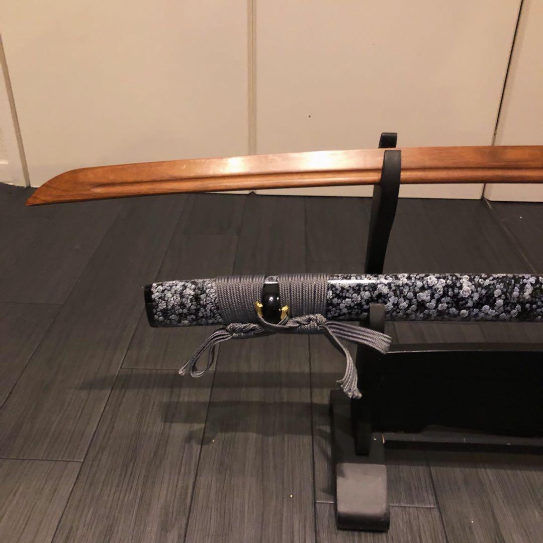 希少品 高級模造刀 ローズウッド 木刀 鞘付き木刀 拵え 高級居合刀