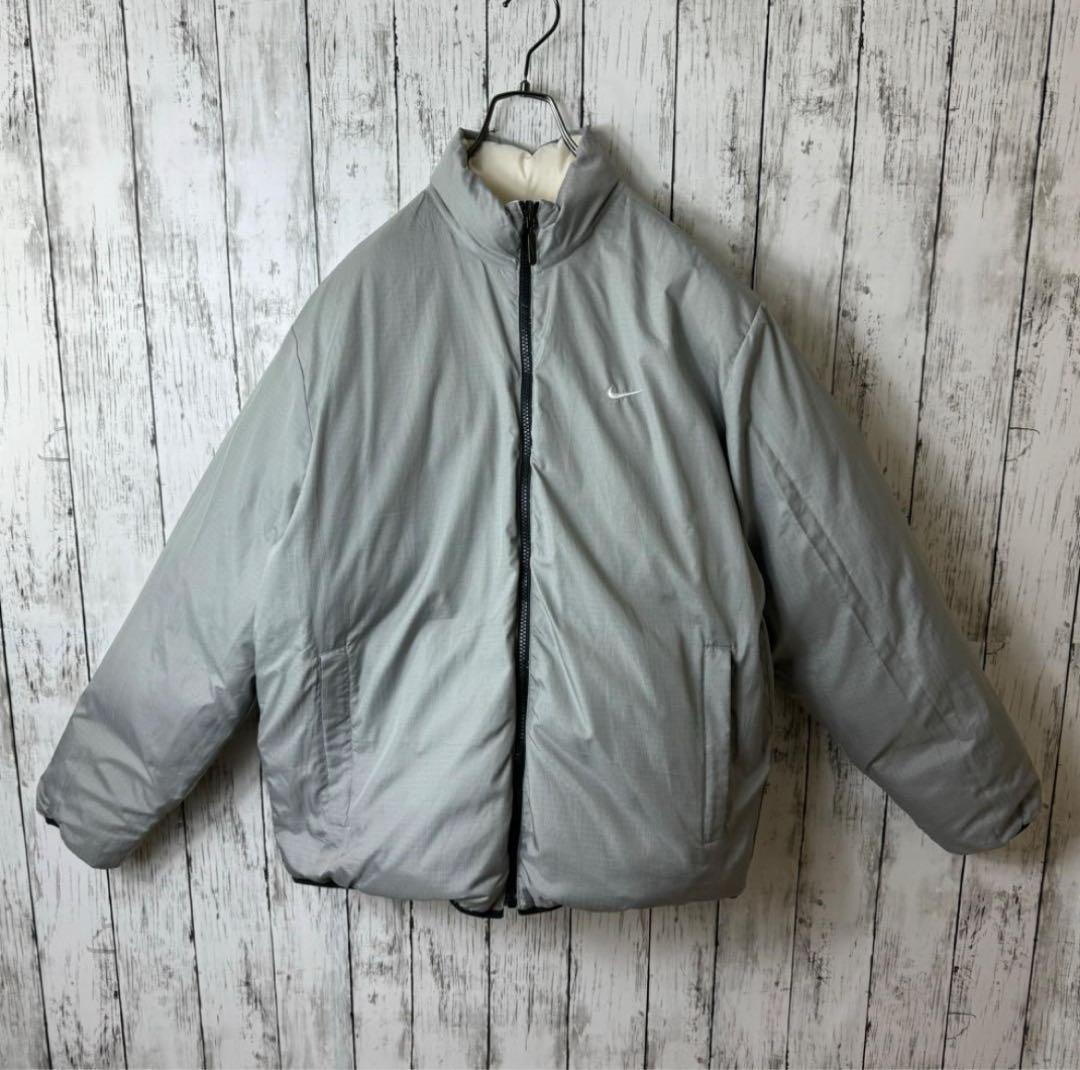希少】ナイキ リバーシブル ダウンジャケット M 白 ホワイト グレー