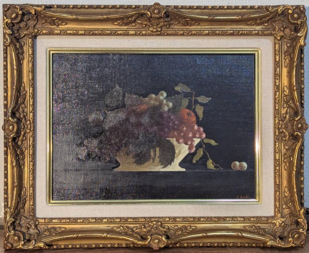 【真作】絵画　尾崎進　油彩4号　静物　バロック風の重厚な一作　X117 真作】絵画 尾崎進 油彩4号 静物 バロック風の重厚な一作 X117 - メルカリ