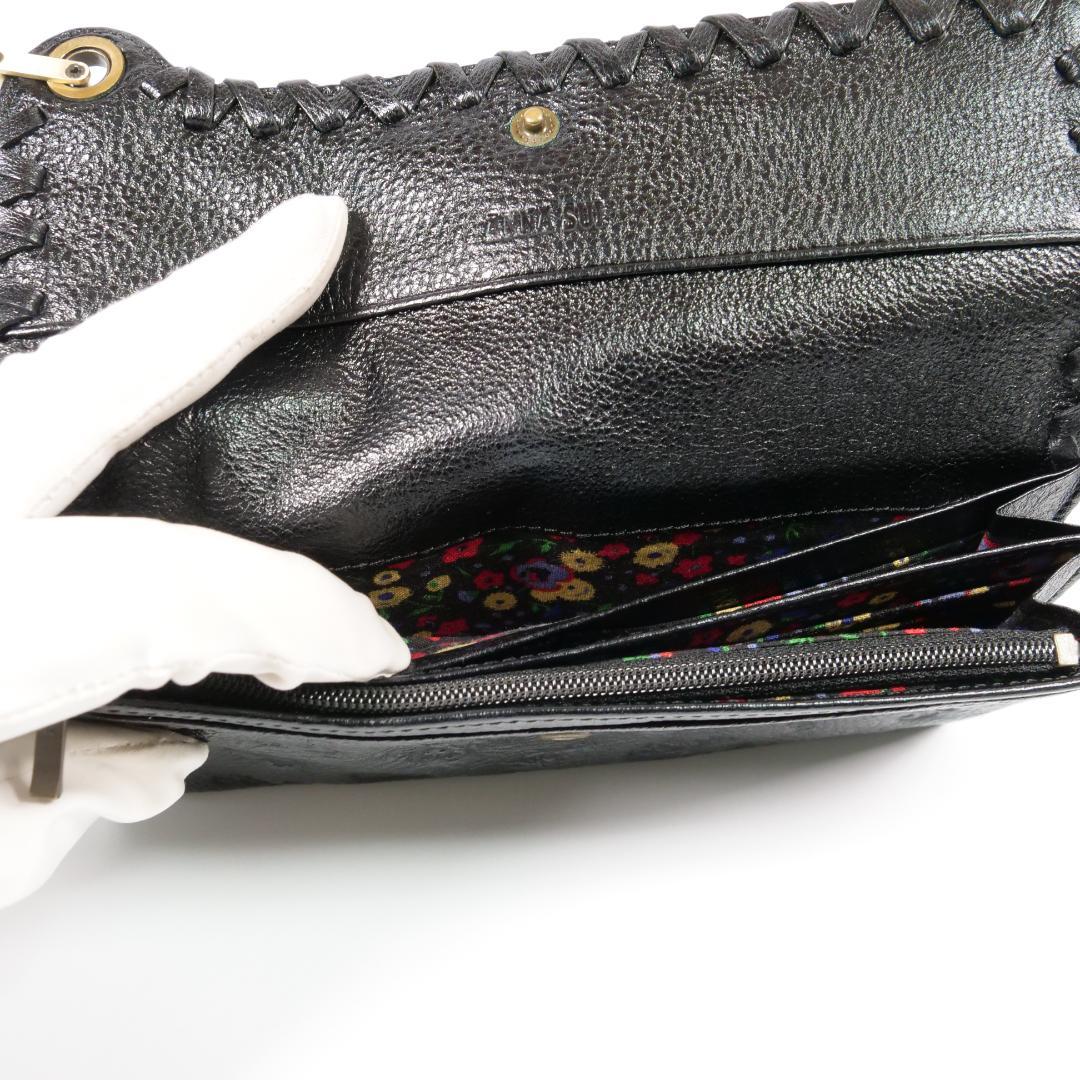 希少極美品✨ アナスイ 長財布 ダリア がま口 バタフライ レザー