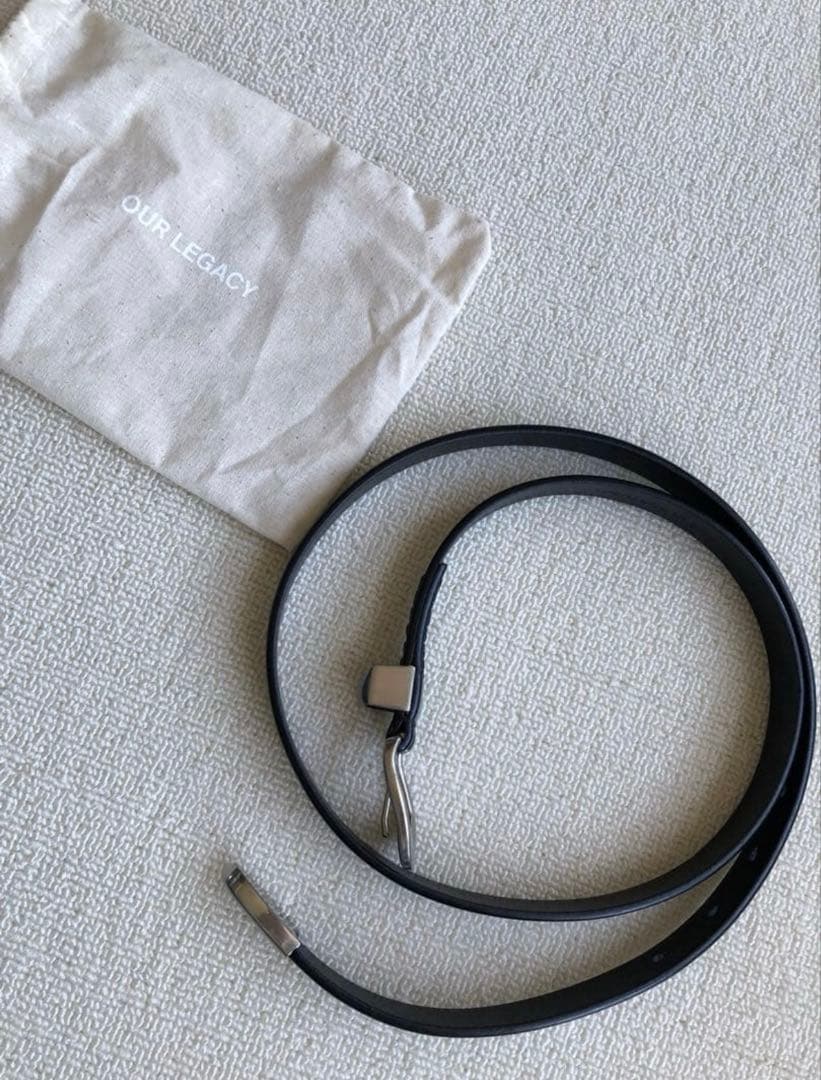 小物 Our Legacy BELT 2CM / BLACK LEATHER 私たちのレガシー ベルト 2CM ブラック レザー