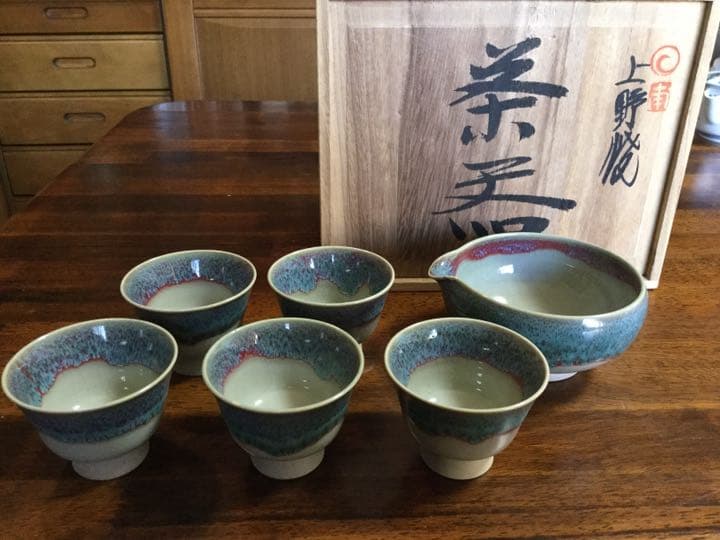 38. 上野焼 煎茶椀5客 湯冷 白川卓甫 作 道具 ] - 道具 上野焼 白川甫硯造 茶碗（共箱） | ネットショップ圭
