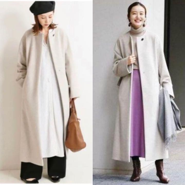 IENA】ロングスリットノーカラーコート - メルカリ